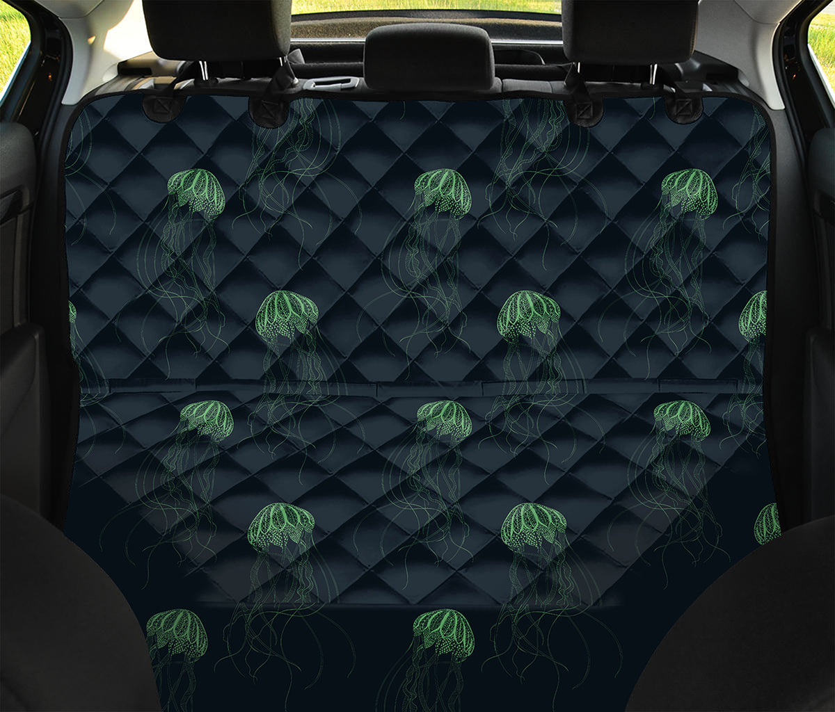 Zentangle Jellyfish Pattern Print Pet Car Back Seat Cover