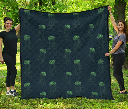 Zentangle Jellyfish Pattern Print Quilt