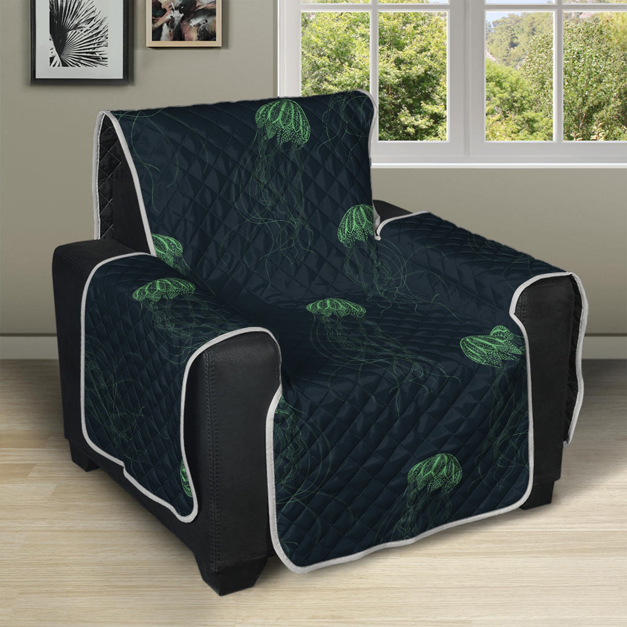 Zentangle Jellyfish Pattern Print Recliner Protector