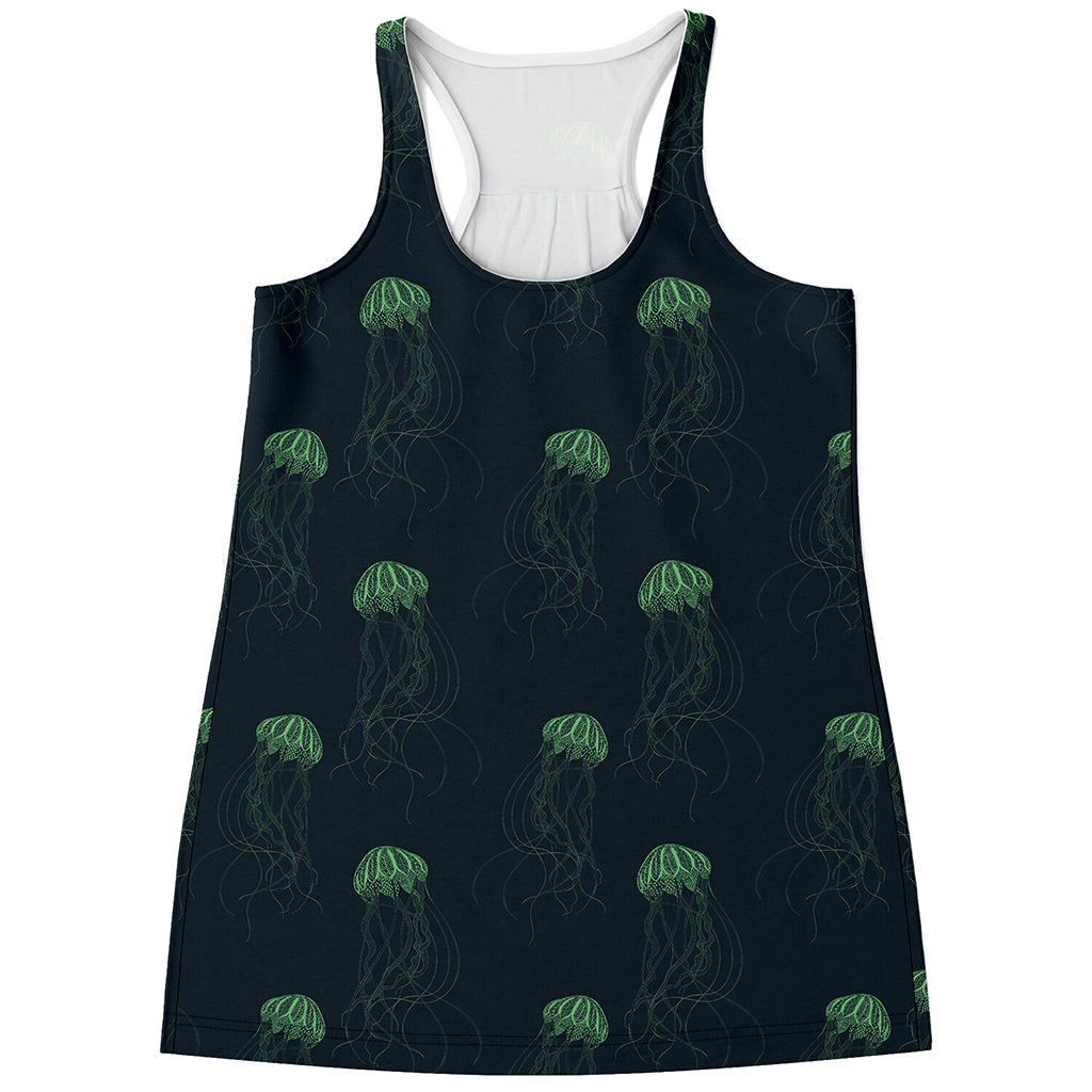 Zentangle Jellyfish Pattern Print Women's Racerback Tank Top