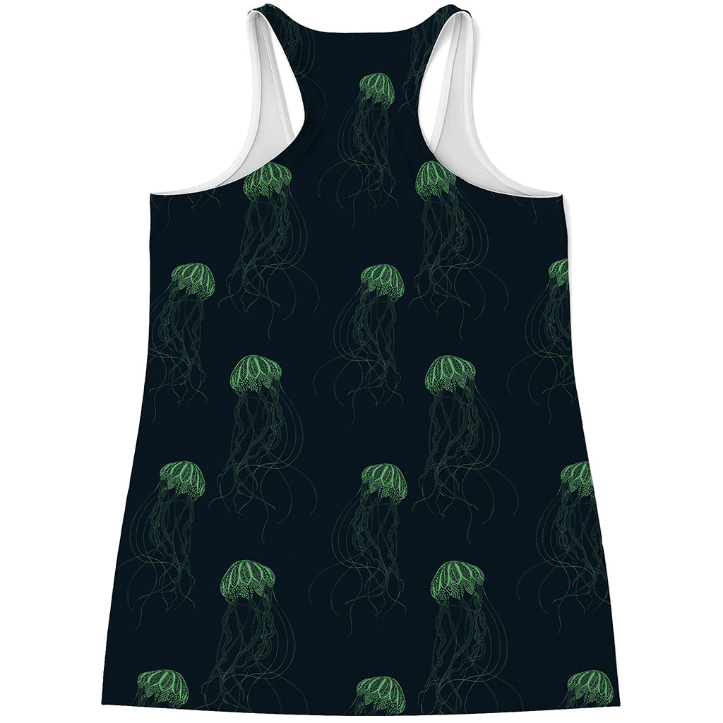 Zentangle Jellyfish Pattern Print Women's Racerback Tank Top