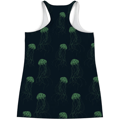 Zentangle Jellyfish Pattern Print Women's Racerback Tank Top