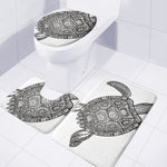 Zentangle Sea Turtle Print 3 Piece Bath Mat Set