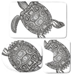 Zentangle Sea Turtle Print 3 Piece Bath Mat Set