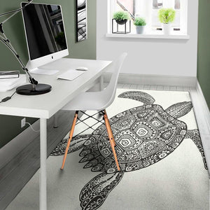 Zentangle Sea Turtle Print Area Rug