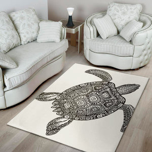 Zentangle Sea Turtle Print Area Rug