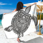 Zentangle Sea Turtle Print Beach Sarong Wrap