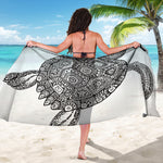 Zentangle Sea Turtle Print Beach Sarong Wrap