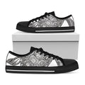 Zentangle Sea Turtle Print Black Low Top Sneakers