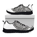 Zentangle Sea Turtle Print Black Running Shoes