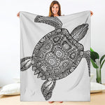 Zentangle Sea Turtle Print Blanket