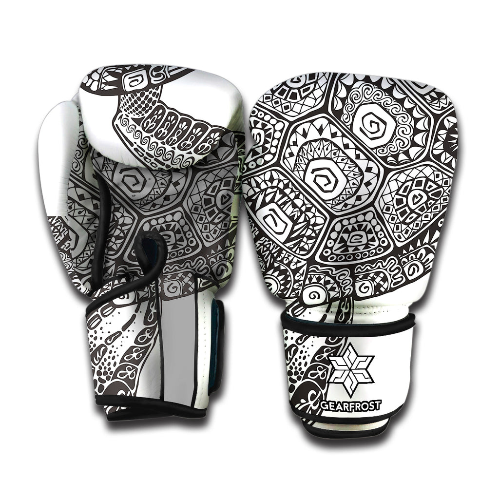 Zentangle Sea Turtle Print Boxing Gloves