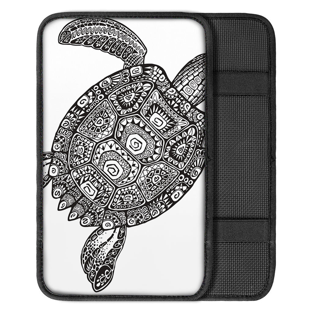 Zentangle Sea Turtle Print Car Center Console Cover