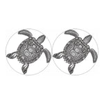 Zentangle Sea Turtle Print Car Coasters