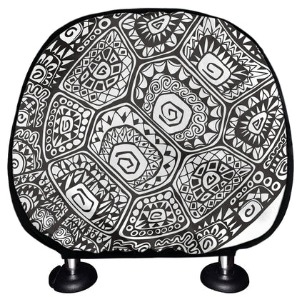 Zentangle Sea Turtle Print Car Headrest Covers