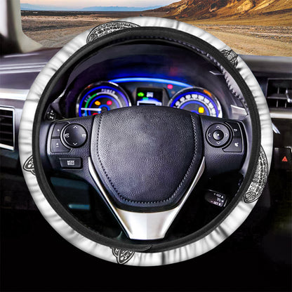 Zentangle Sea Turtle Print Car Steering Wheel Cover