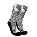 Zentangle Sea Turtle Print Crew Socks