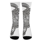 Zentangle Sea Turtle Print Crew Socks
