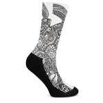 Zentangle Sea Turtle Print Crew Socks