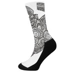 Zentangle Sea Turtle Print Crew Socks