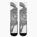 Zentangle Sea Turtle Print Crew Socks