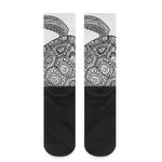 Zentangle Sea Turtle Print Crew Socks