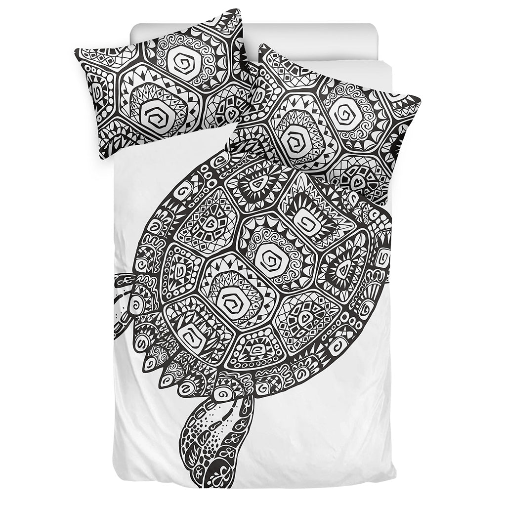 Zentangle Sea Turtle Print Duvet Cover Bedding Set