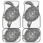 Zentangle Sea Turtle Print Front and Back Car Floor Mats