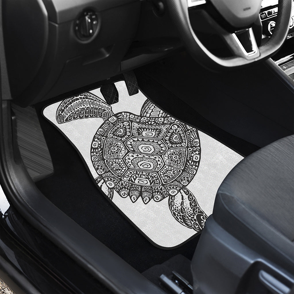 Zentangle Sea Turtle Print Front and Back Car Floor Mats