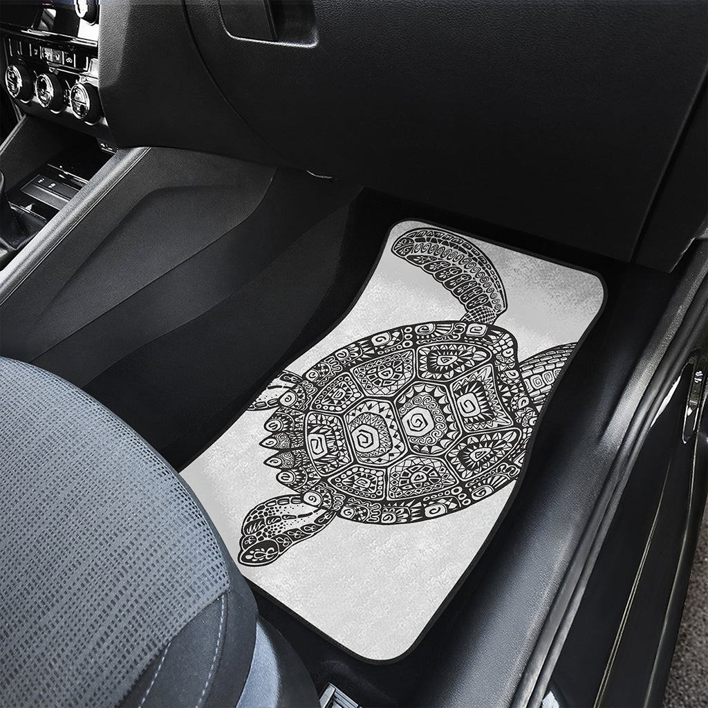 Zentangle Sea Turtle Print Front and Back Car Floor Mats