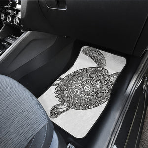 Zentangle Sea Turtle Print Front and Back Car Floor Mats