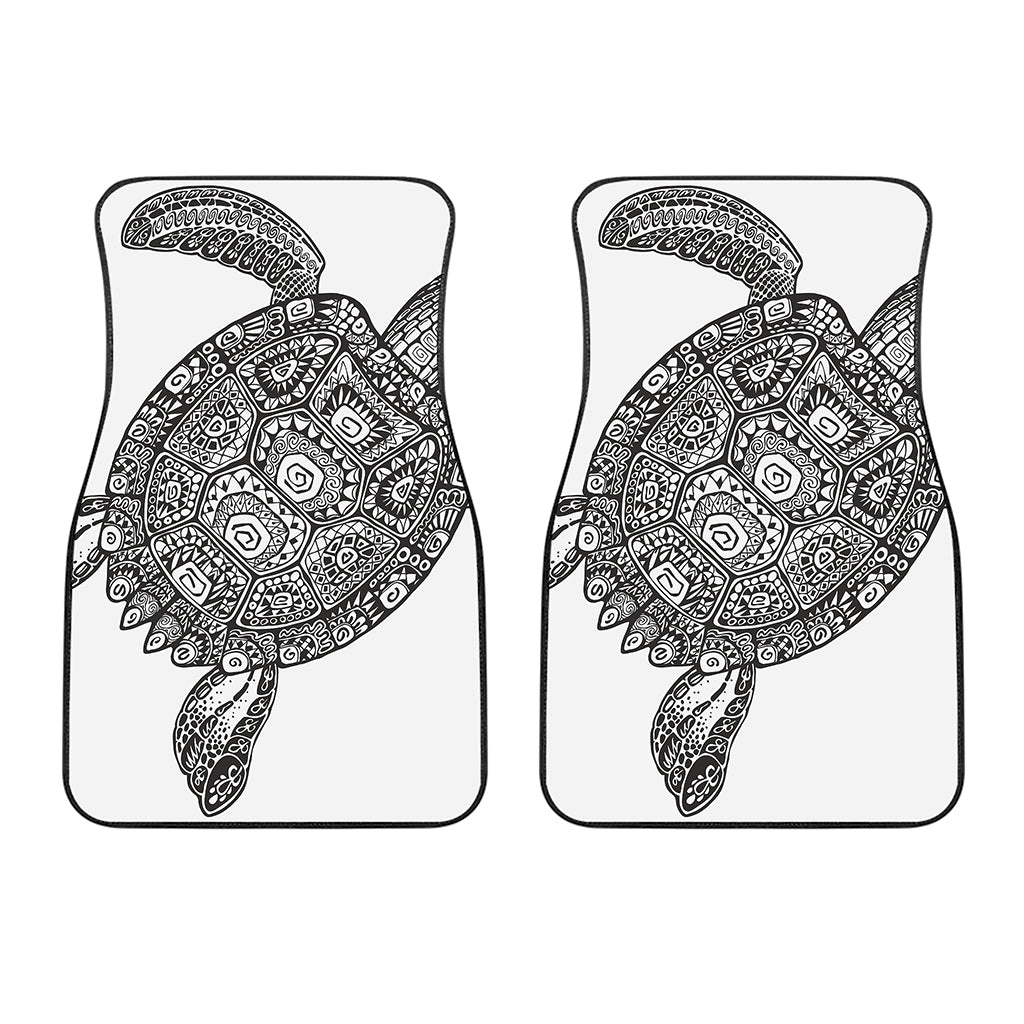 Zentangle Sea Turtle Print Front Car Floor Mats