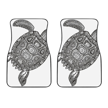 Zentangle Sea Turtle Print Front Car Floor Mats