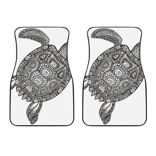 Zentangle Sea Turtle Print Front Car Floor Mats