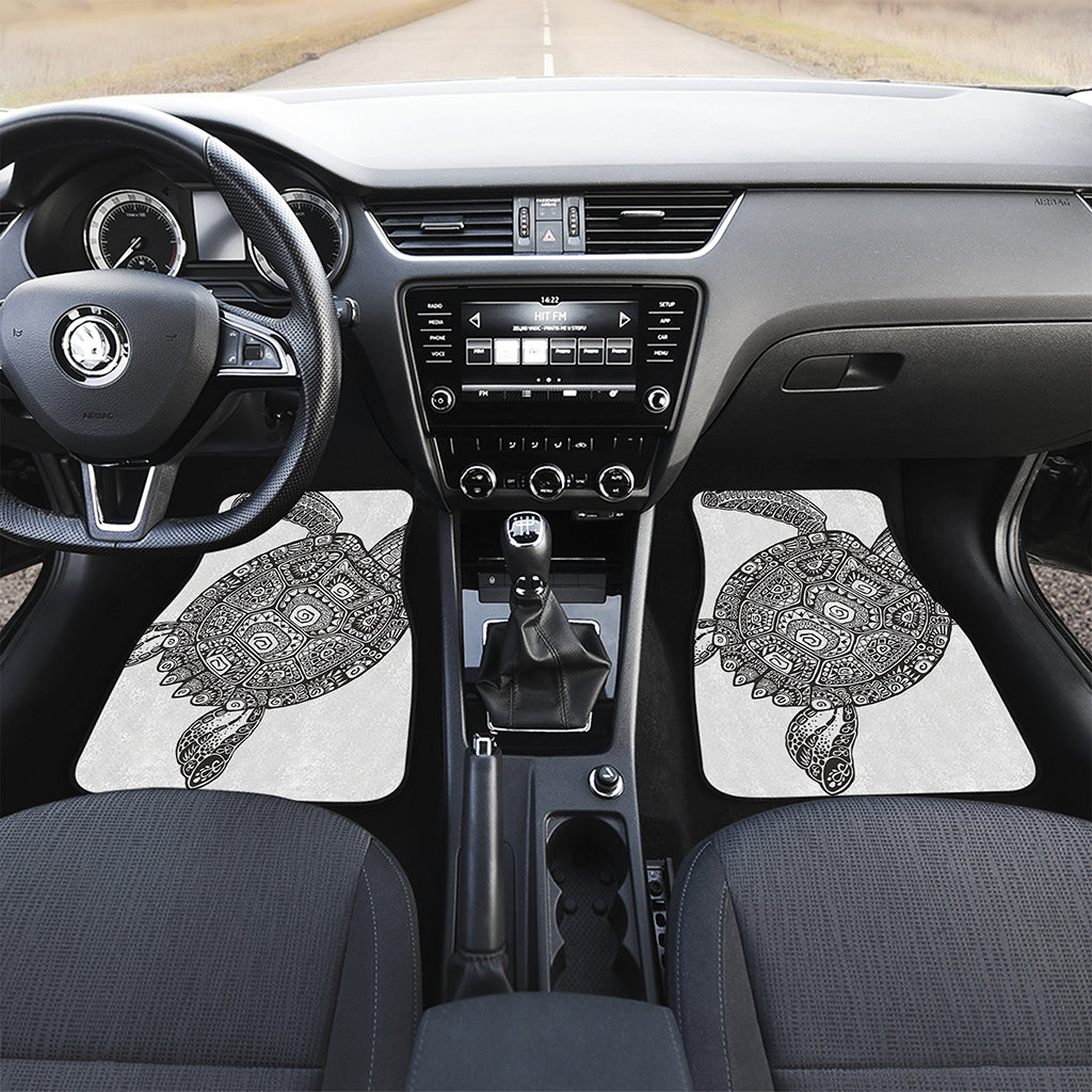 Zentangle Sea Turtle Print Front Car Floor Mats