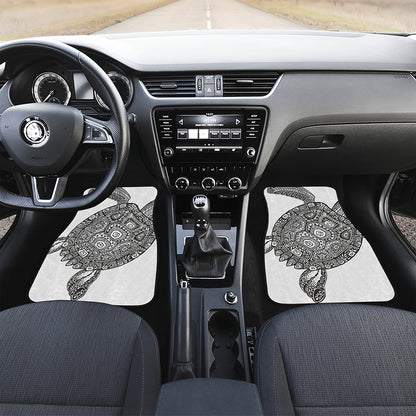 Zentangle Sea Turtle Print Front Car Floor Mats