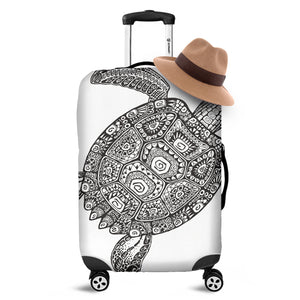 Zentangle Sea Turtle Print Luggage Cover