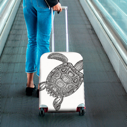 Zentangle Sea Turtle Print Luggage Cover