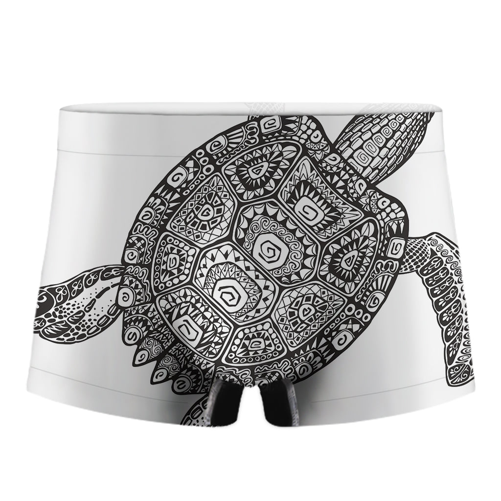Zentangle Sea Turtle Print Men's Boxer Briefs