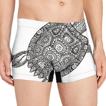 Zentangle Sea Turtle Print Men's Boxer Briefs