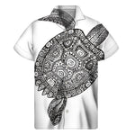 Zentangle Sea Turtle Print Men's Short Sleeve Shirt