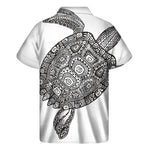 Zentangle Sea Turtle Print Men's Short Sleeve Shirt