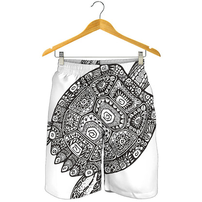 Zentangle Sea Turtle Print Men's Shorts