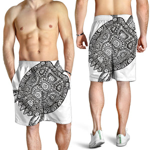 Zentangle Sea Turtle Print Men's Shorts