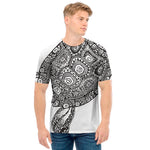 Zentangle Sea Turtle Print Men's T-Shirt