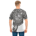 Zentangle Sea Turtle Print Men's T-Shirt