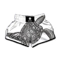 Zentangle Sea Turtle Print Muay Thai Boxing Shorts