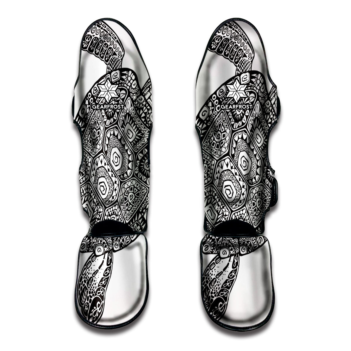 Zentangle Sea Turtle Print Muay Thai Shin Guard