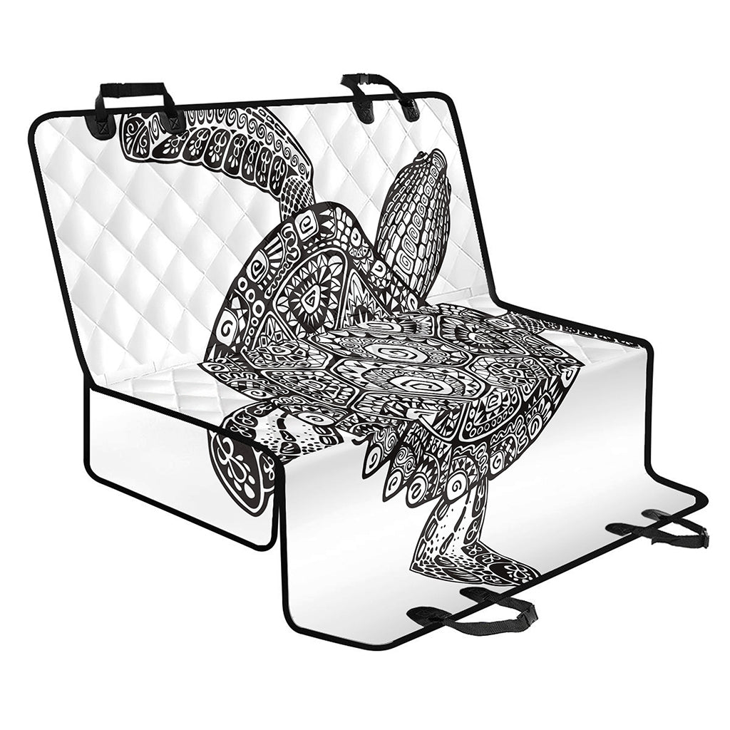 Zentangle Sea Turtle Print Pet Car Back Seat Cover