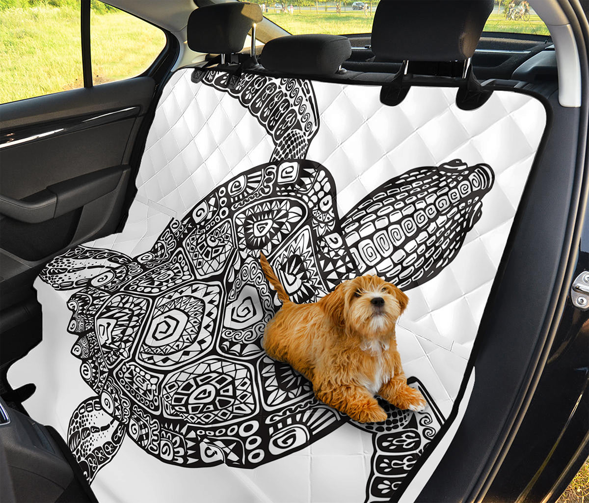 Zentangle Sea Turtle Print Pet Car Back Seat Cover